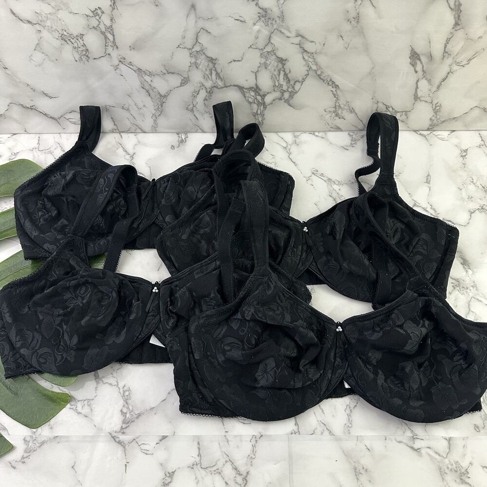 Wacoal Awareness Bra Size 36 D Lot of 4 Black Lace Underwire 85567